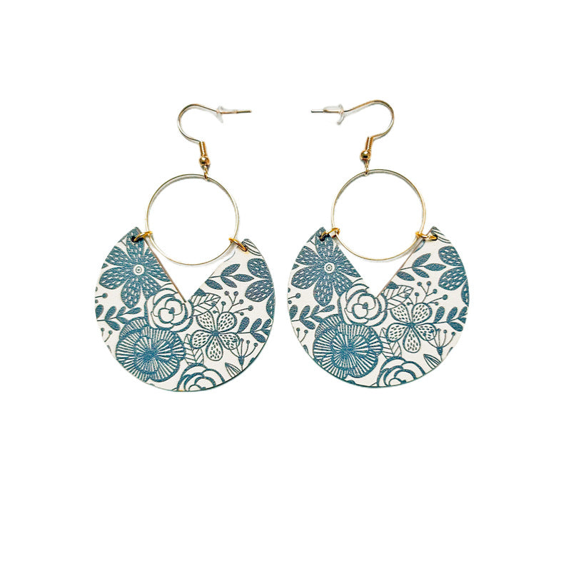 Bohemian Colorful Round Alloy Drop Earrings for Women