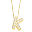 Simple Style 18K Gold Plated Alphabet Pendant Necklace with Zircon Inlay