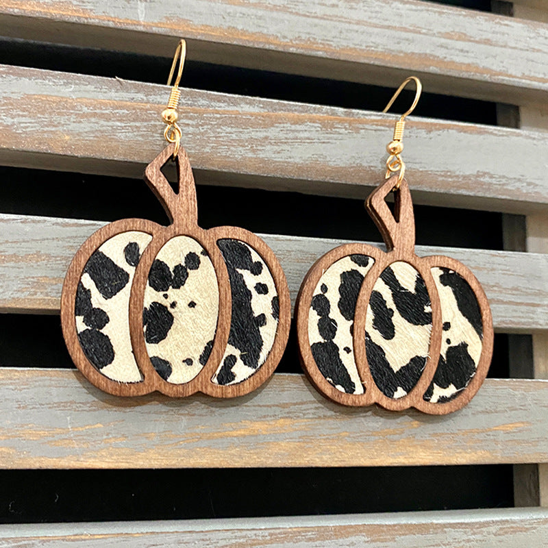 1 Pair Retro Leopard Leather Drop Earrings