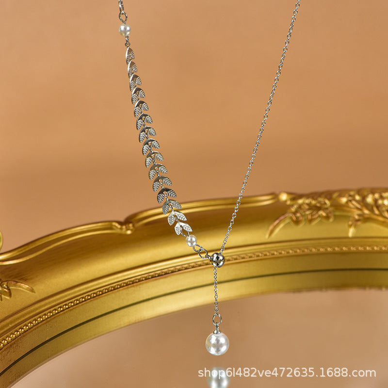 Fashion Rabbit Star Tree Titanium Steel Inlay Artificial Pearls Rhinestones Necklace 1 Piece