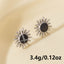 Elegant Geometric Sun Stainless Steel Stud Earrings - 18k Gold Plated