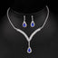 Fashion Water Droplet Acrylic Rhinestone Women's Earrings and Necklace Set