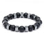 Men's Retro Black Gallstone Beaded Stretch Bracelet