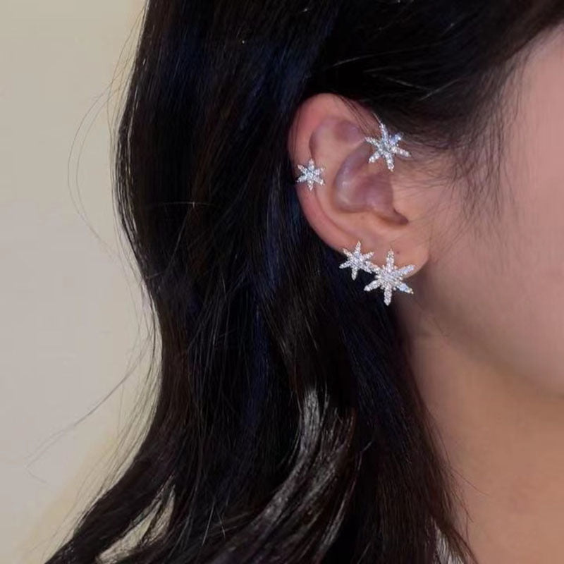 Fashion Leaves Alloy Inlay Rhinestones Women's Ear Clips 1 Piece