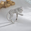 1 Piece Fashion Leopard Head Zircon Inlay Adjustable Ring