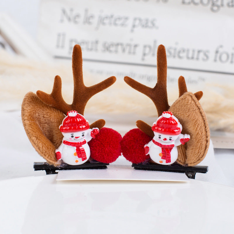 Cute Antlers Alloy Hair Clip and Headband for Christmas