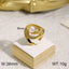 Elegant Retro Geometric Titanium Steel Pearl Rhinestone 18K Gold Plated Rings