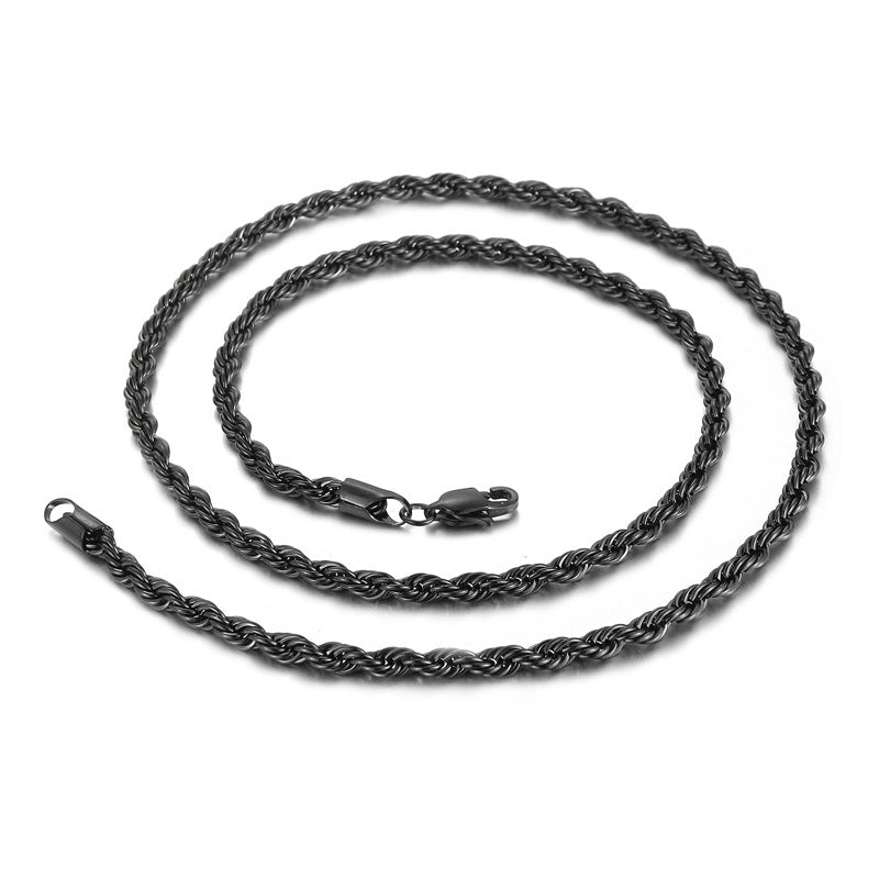 Simple Twist Rope Stainless Steel Necklace for DIY Jewelry