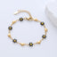 Simple Heart Flower Enamel Gold Plated Stainless Steel Bracelet