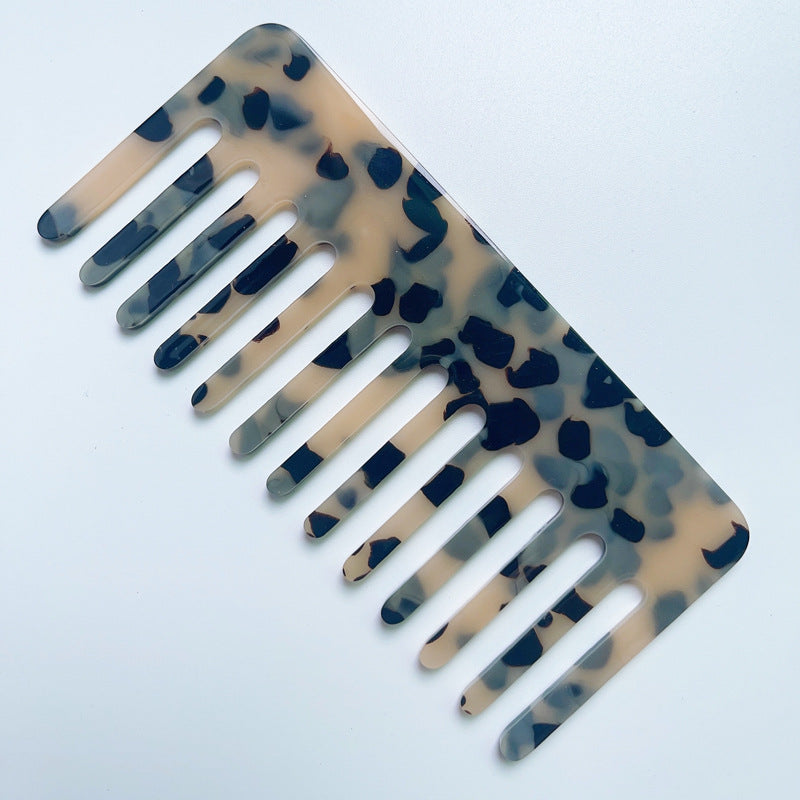 Retro Acrylic Marble Hair Comb - Anti-Static Ink Texture Hairdressing Tool for Women