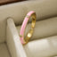 Simple Style 18K Gold Plated Zircon Enamel Open Ring