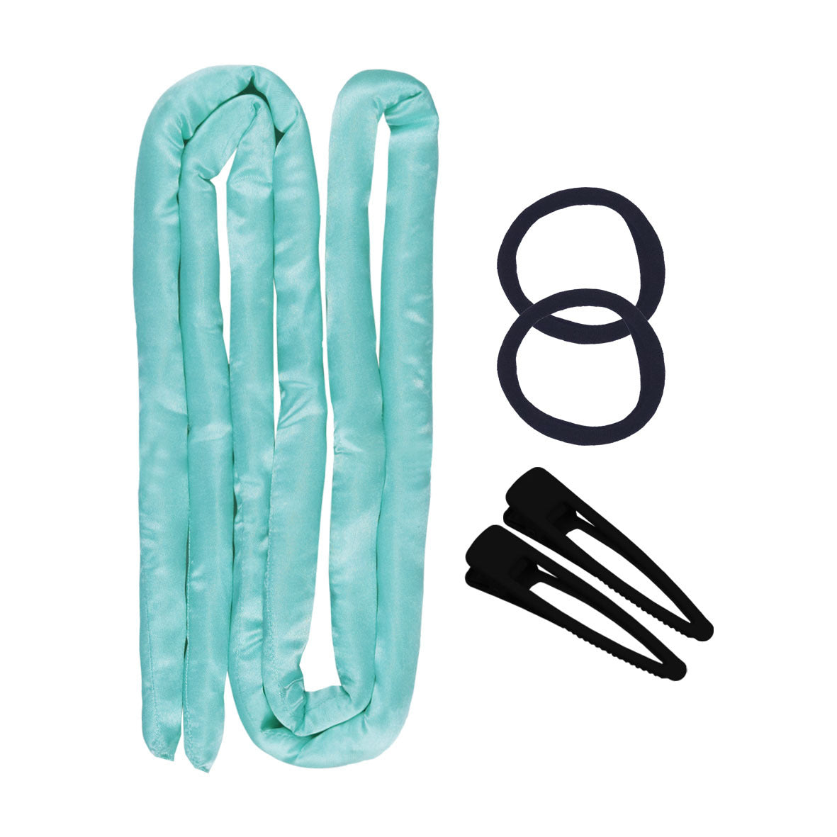 Simple Style Solid Color Cloth Set with Heatless Curling Rod and Sponge Hair Clip