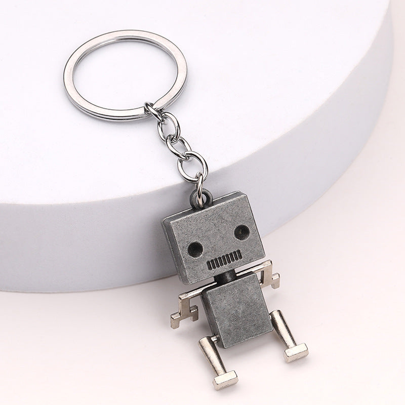 Casual Robot Alloy Keychain with Movable Cartoon Pendant