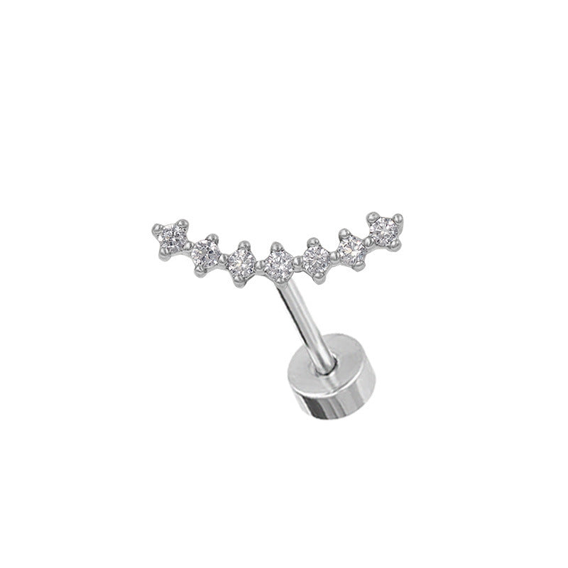 Heart Shape Butterfly Ear Cartilage Rings & Studs - 316 Stainless Steel & Silver Plated Copper