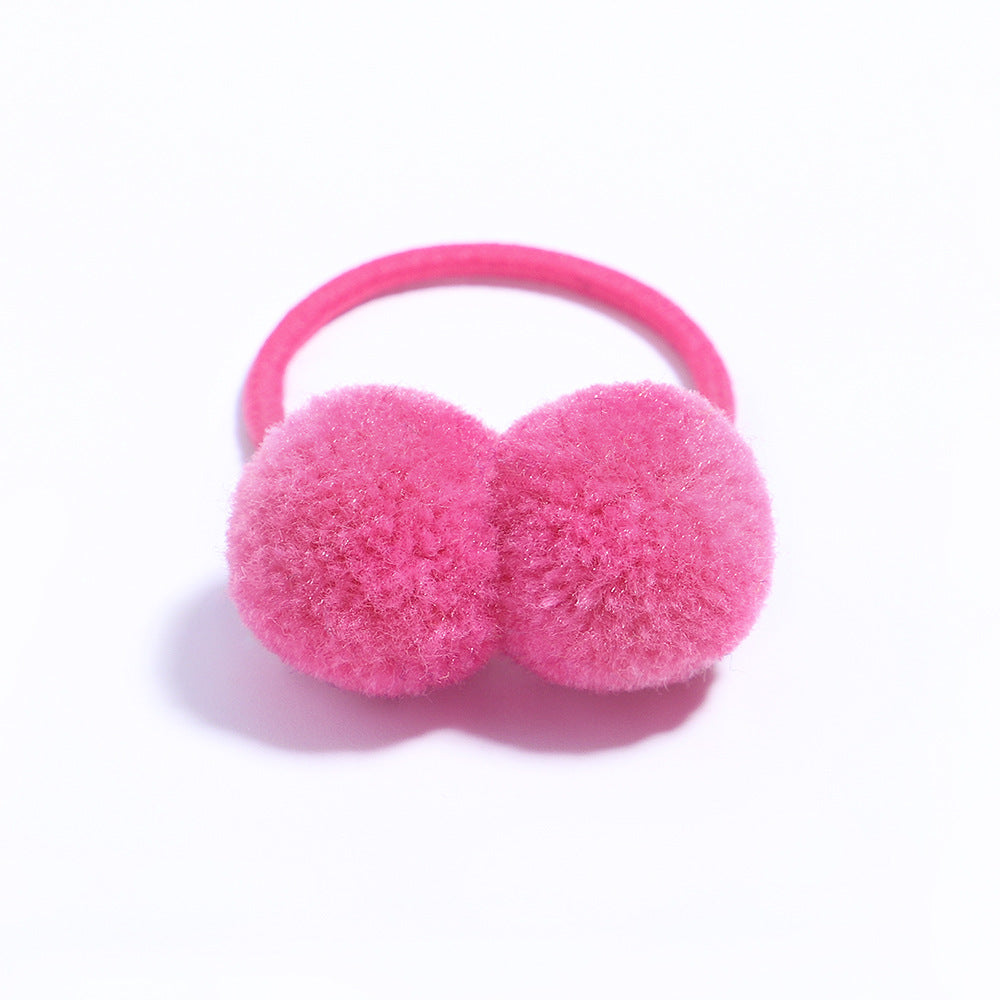 Fashion Simple Hair Ring Rubber Band with Cute Pom Pom for Kids