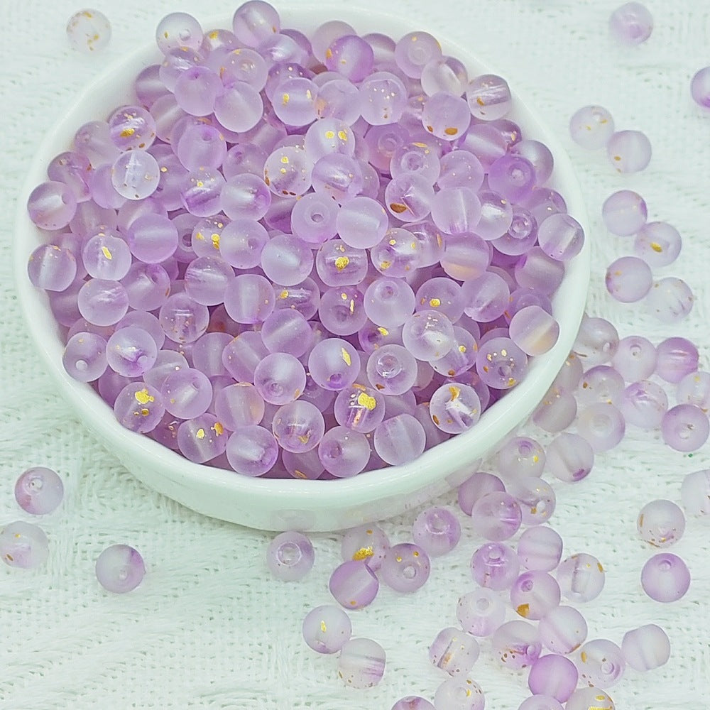 50 PCS 6mm Premium Transparent Frosted Glass Round Beads for DIY Jewelry Making