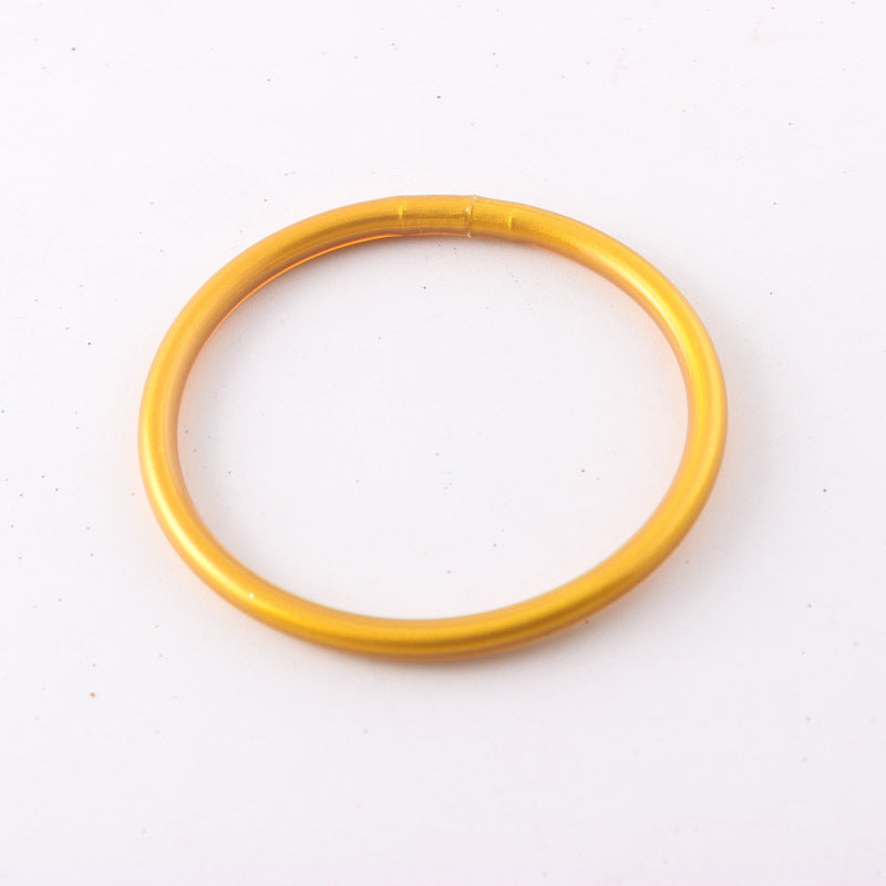 Simple Style Solid Color Silicone Women's Bangle with Gold Foil Accents