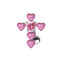 Sweet Heart Shape Stainless Steel Acrylic Copper White Gold Plated Belly Ring with Rhinestones and Zircon