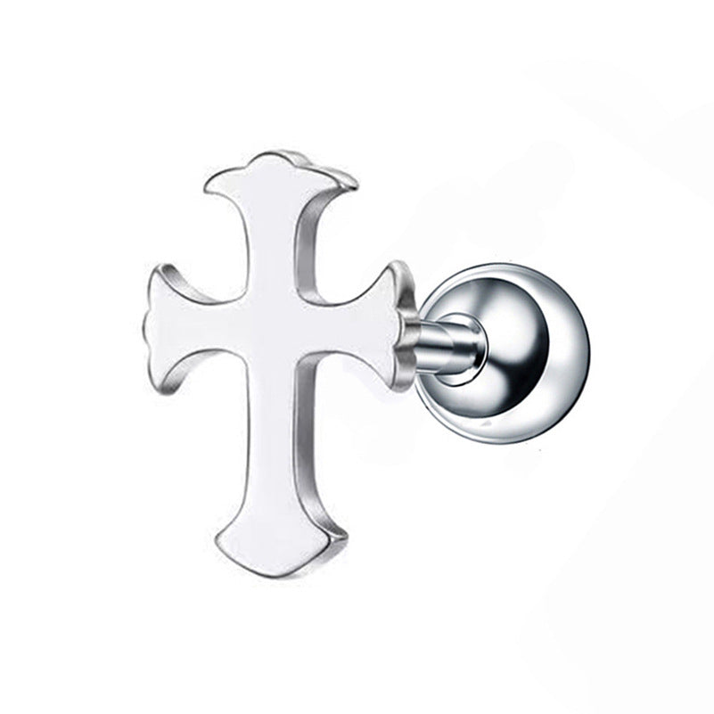 Fashion Rabbit Star Heart Stainless Steel Ear Studs - Cute Cross Cartilage Piercing Jewelry