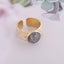 European American Stainless Steel Natural Stone Fashion Ring for Women