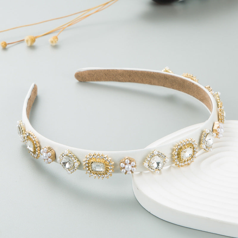 Baroque Vintage Rhinestone Pearl Headband for Women