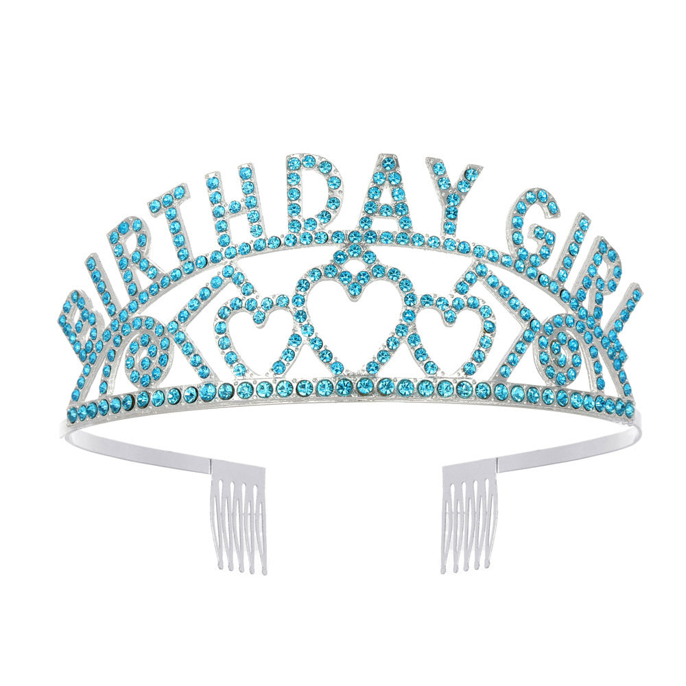 Women's Classic Crown Alloy Hair Band and Sparkling Diamond Party Headband Set