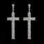 Elegant Crystal Long Cross Drop Earrings for Women