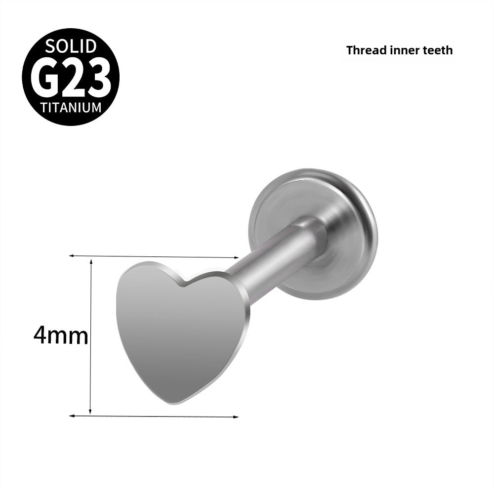 Heart Shape & Water Drop Titanium Stud Earrings Set