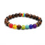 Fashion Multicolor Lava Stone & White Agate Beaded Bracelets