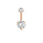 Fashion Water Droplets Stainless Steel Inlay Zircon Belly Ring 5 Pieces