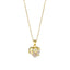 Fashion Heart Shape Zircon Crystal Pendant Necklace - Stainless Steel and Brass Plating