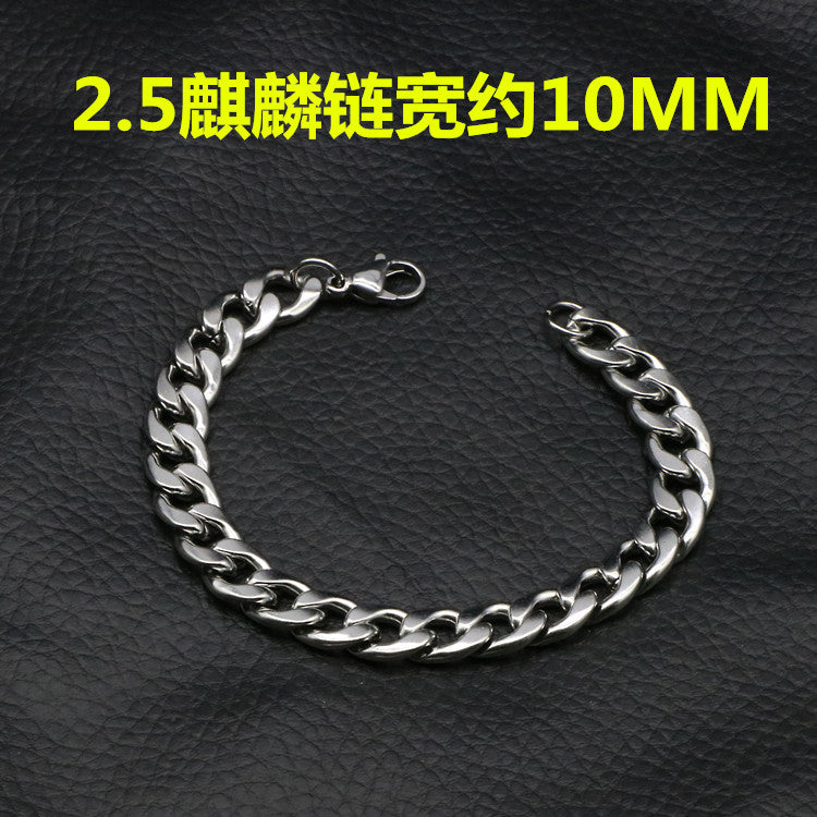Hip-hop Stainless Steel Titanium Plated Bracelet for Men and Women