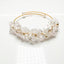 Ins Style Irregular Crystal and Gemstone Handmade Bangle with 14k Wire Wrap and Freshwater Pearl Finish