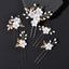 Floral Alloy Hairpin Set - U-Shaped Bridal Wedding Tiara Headwear