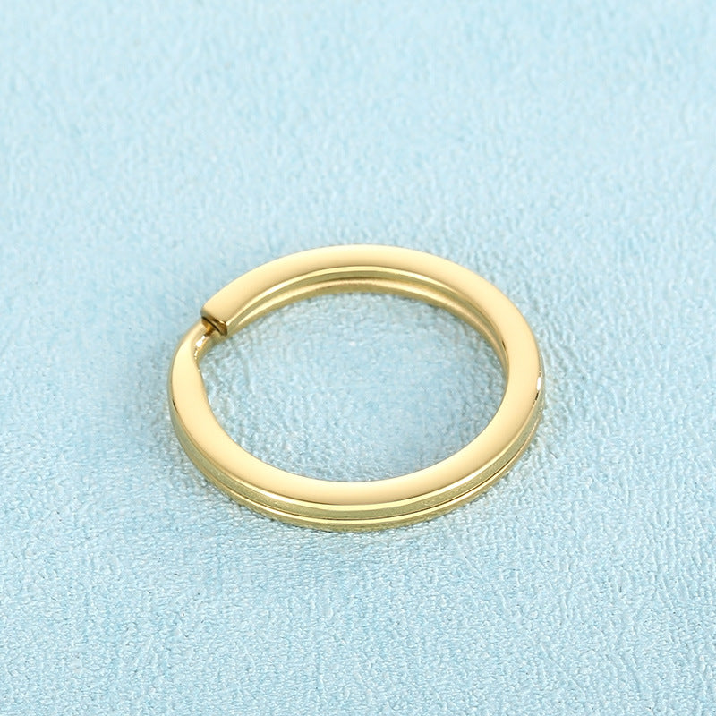 "Stainless Steel Round Jewelry Accessories Key Ring and DIY Hardware Buckle for Luggage and Car Key Chains"