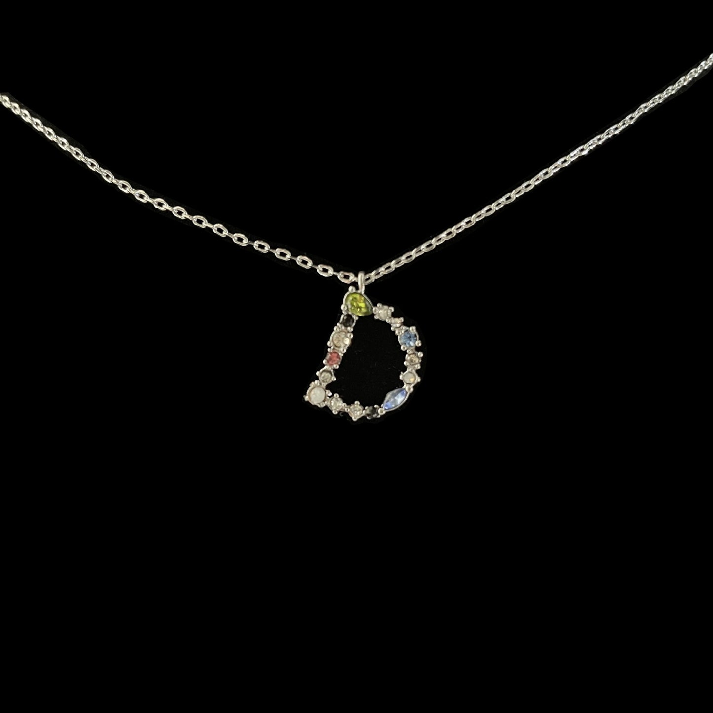 Simple Style 18k Gold Zircon Letter Pendant Necklace