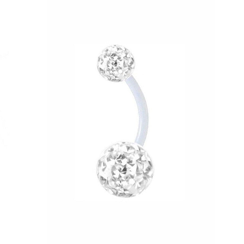 Fashion Geometric Stainless Steel Plating Zircon Belly Ring 5 Pieces