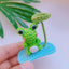 Handmade Wool Knitted Frog Hair Clip - 3D Cartoon Animal Design BB Side Clip Headwear