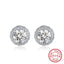 S925 Sterling Silver Zirconia Stud Earrings - White Gold Plated Minimalist Design