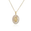 Classic Religious Jewelry Copper Plated 18K Gold Zircon Virgin Mary Pendant Necklace Female