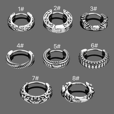 1 Pair Gothic Vintage Style Rose Twist Polishing 316L Stainless Steel  Earrings