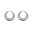 Simple Titanium Steel Circle Stud Earrings for Women