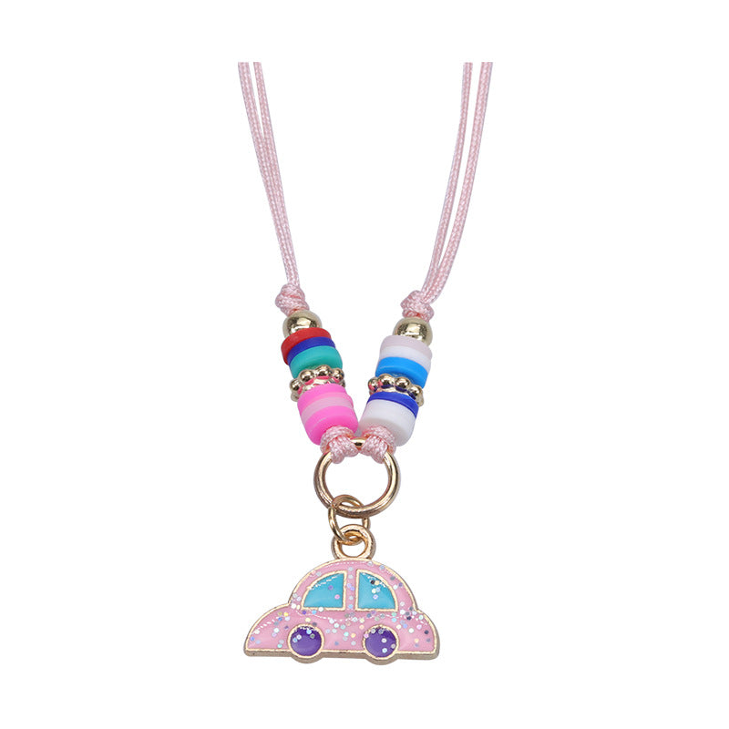 Colorful Butterfly Heart Kids' Friendship Bracelet and Necklace Set