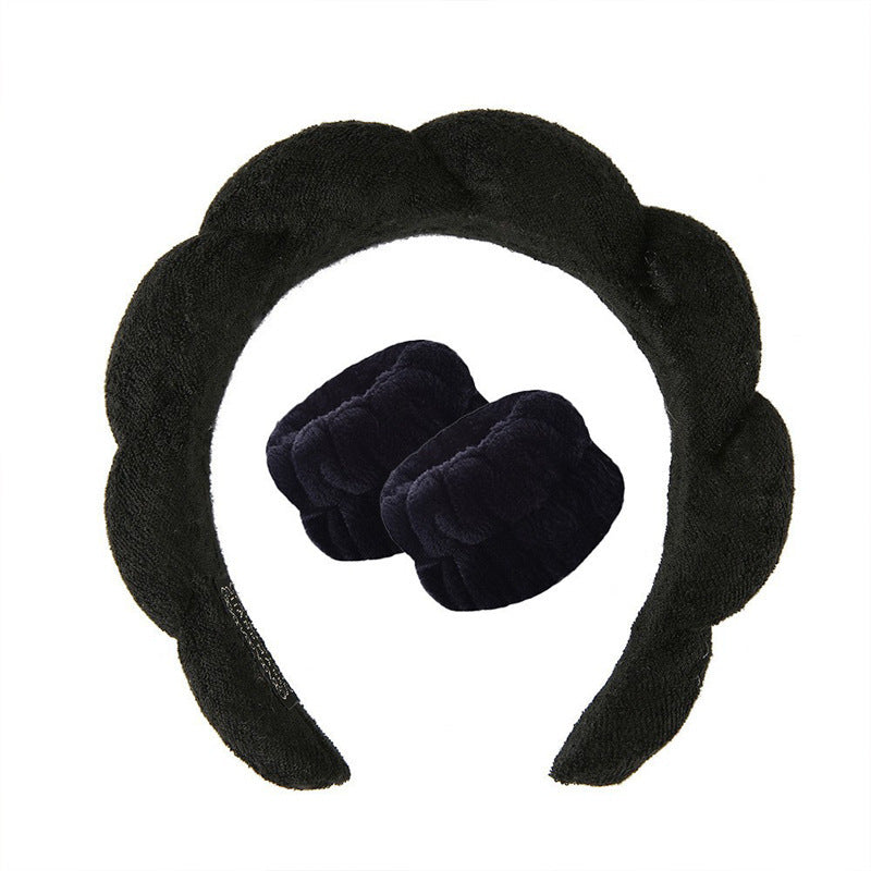 Twist Sponge Headband for Girls - Premium Towel Cloth Hair Band for Face Wash and Makeup