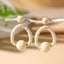 Bohemian Rattan Circle Braid Straw Drop Earrings for Vacation