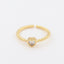 Fashion Heart Shape Copper Open Ring Plating Zircon Copper Rings