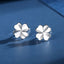 Elegant Clover Sterling Silver Leaf Stud Earrings - Gift for Her