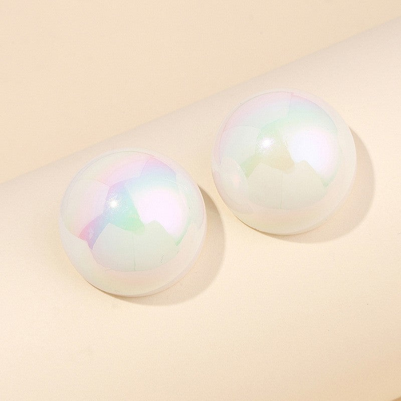 Candy Color Acrylic Round and Star Stud Earrings for Women