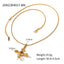 IG Style 18K Gold Plated Cross Pendant Necklace with Agate and Tiger Eye Inlay