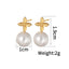 1 Pair Minimalist Heart Shape 18K Gold Plated Stainless Steel and Baroque Pearl Stud Earrings